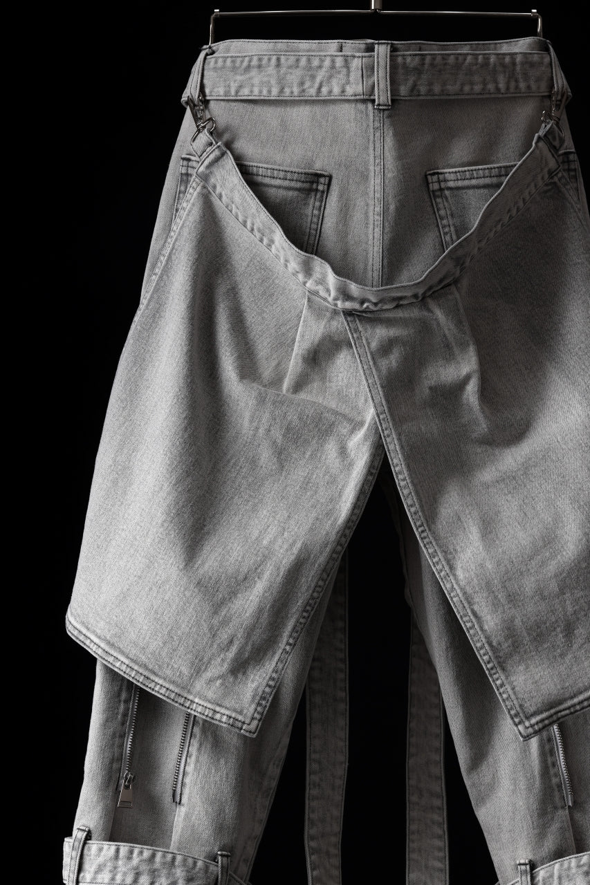 N/07 SEDITIOUS BONDAGE TROUSERS / BLEACHED BLACK DENIM (WHITE ASH) - Image 49