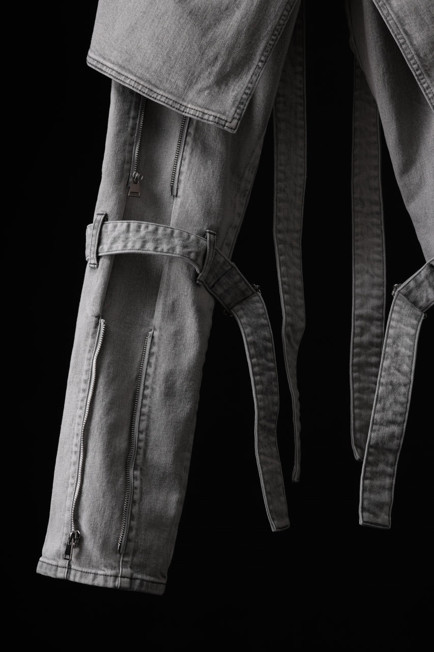 N/07 SEDITIOUS BONDAGE TROUSERS / BLEACHED BLACK DENIM (WHITE ASH) - Image 51