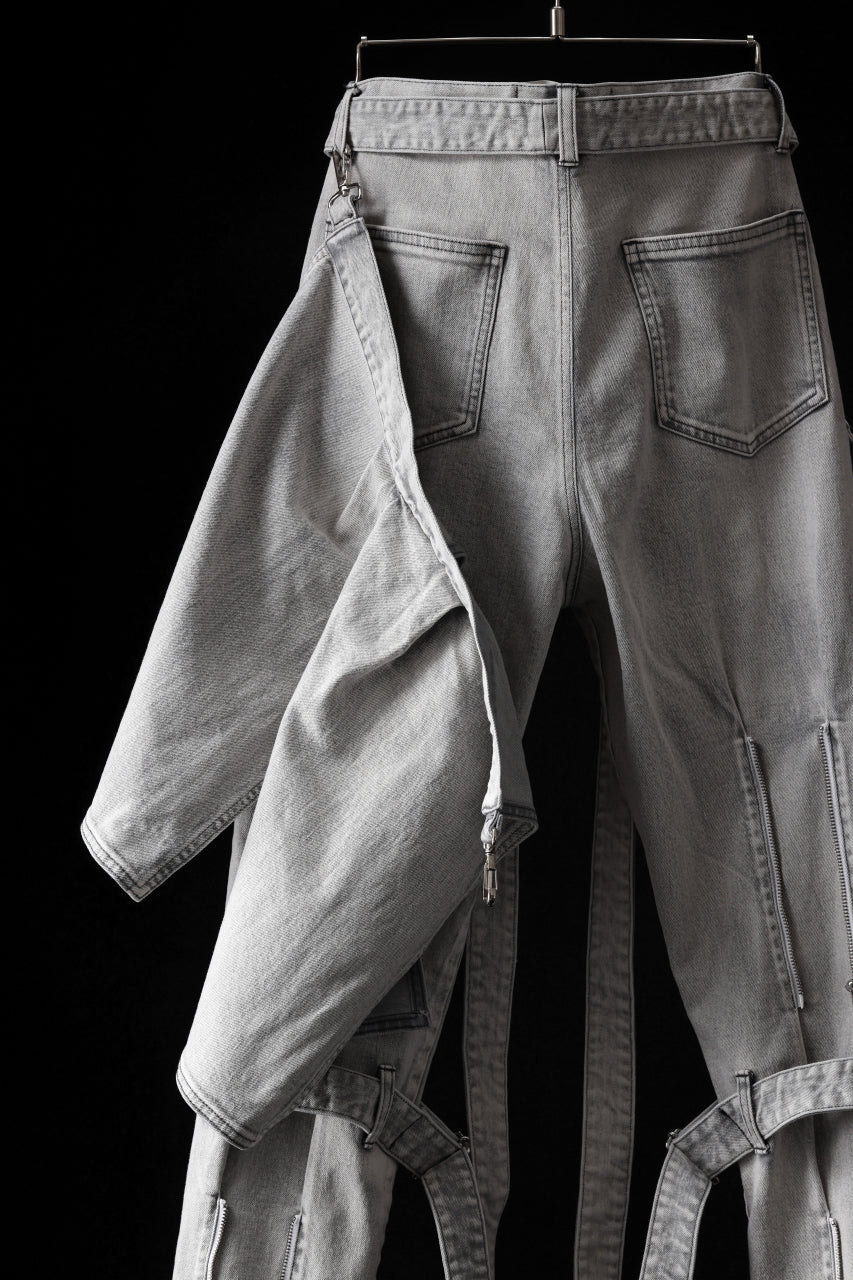 N/07 SEDITIOUS BONDAGE TROUSERS / BLEACHED BLACK DENIM (WHITE ASH) - Image 54