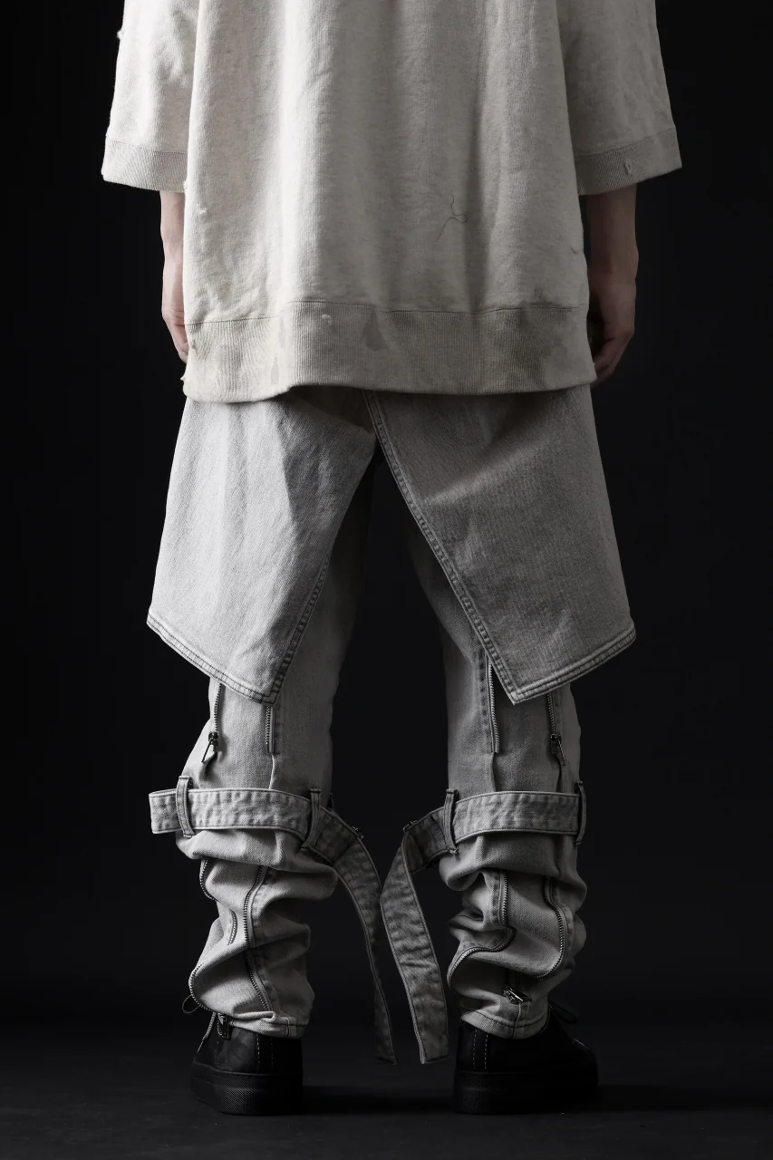 N/07 SEDITIOUS BONDAGE TROUSERS / BLEACHED BLACK DENIM (WHITE ASH) - Image 60