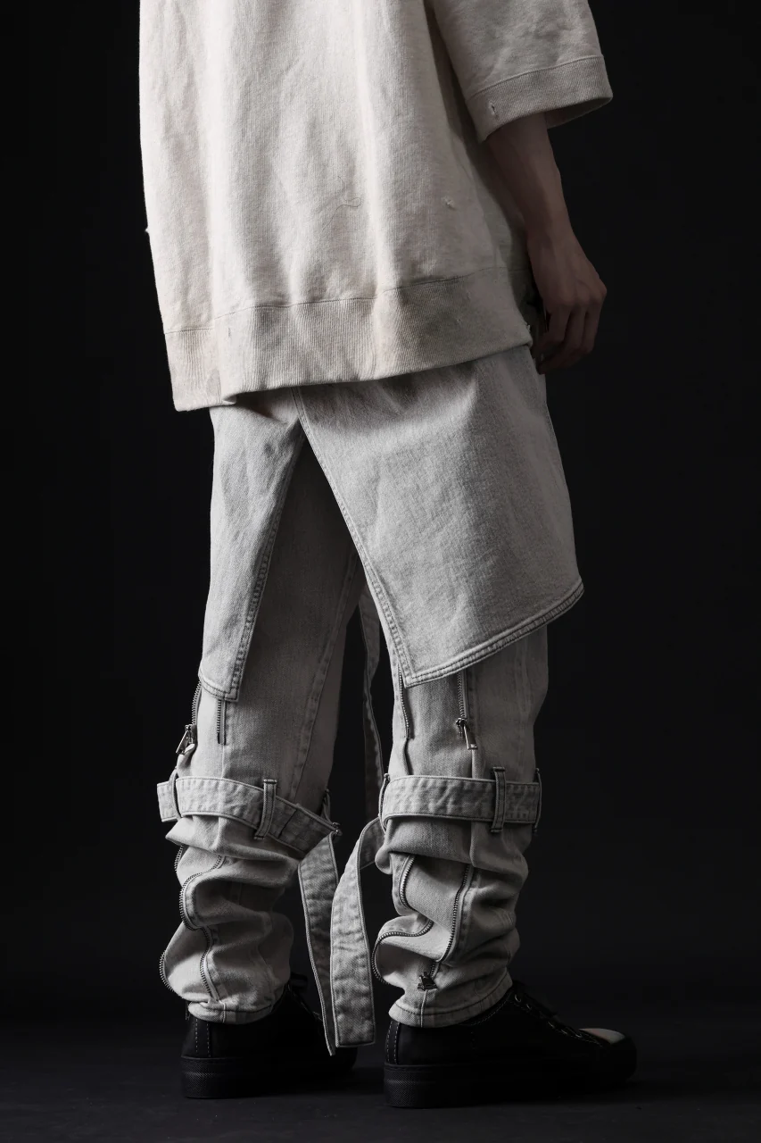 N/07 SEDITIOUS BONDAGE TROUSERS / BLEACHED BLACK DENIM (WHITE ASH) - Image 61
