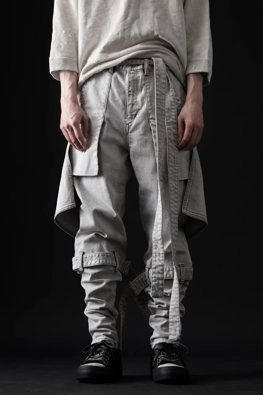 N/07 SEDITIOUS BONDAGE TROUSERS / BLEACHED BLACK DENIM (WHITE ASH) - Image 62