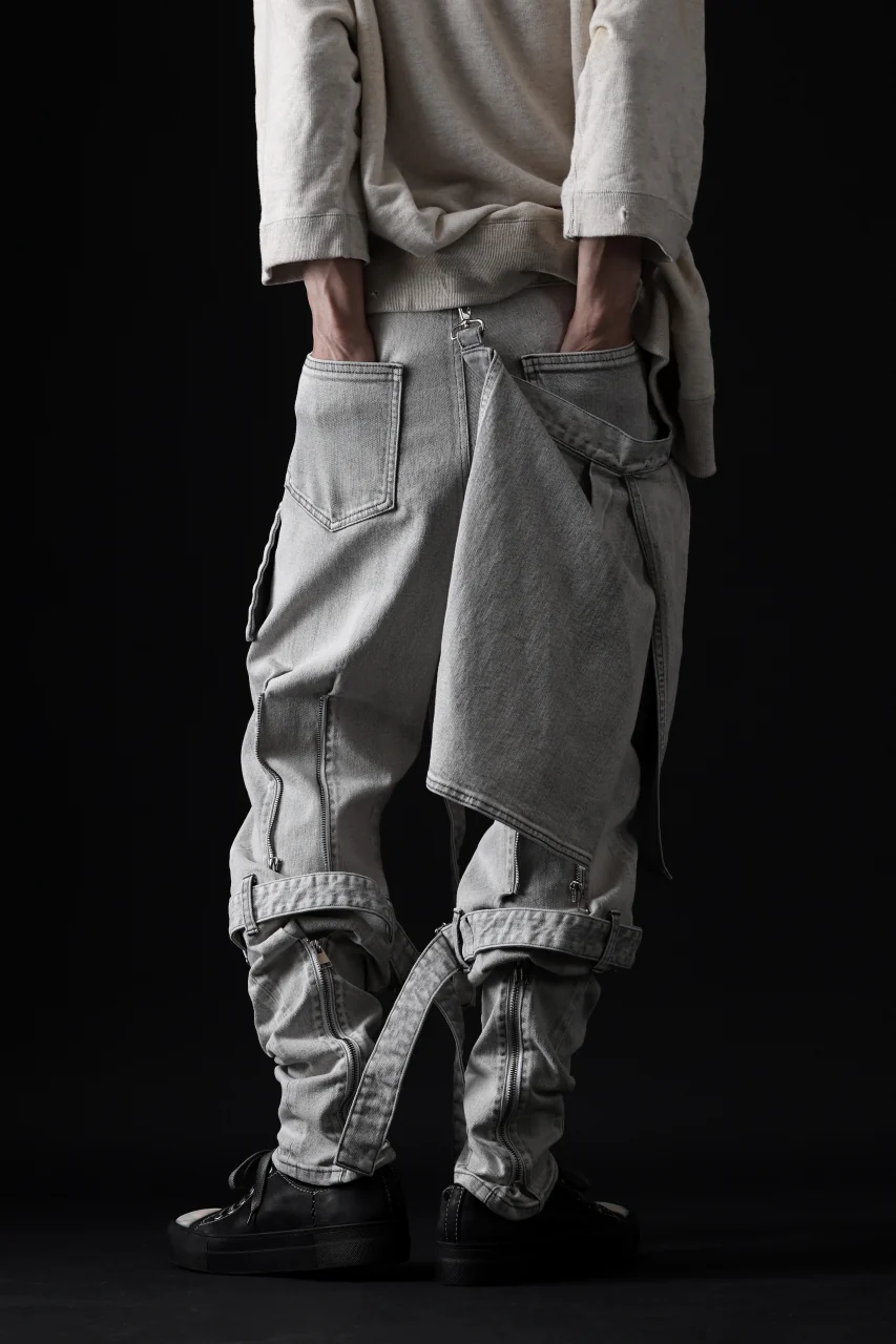 N/07 SEDITIOUS BONDAGE TROUSERS / BLEACHED BLACK DENIM (WHITE ASH) - Image 66