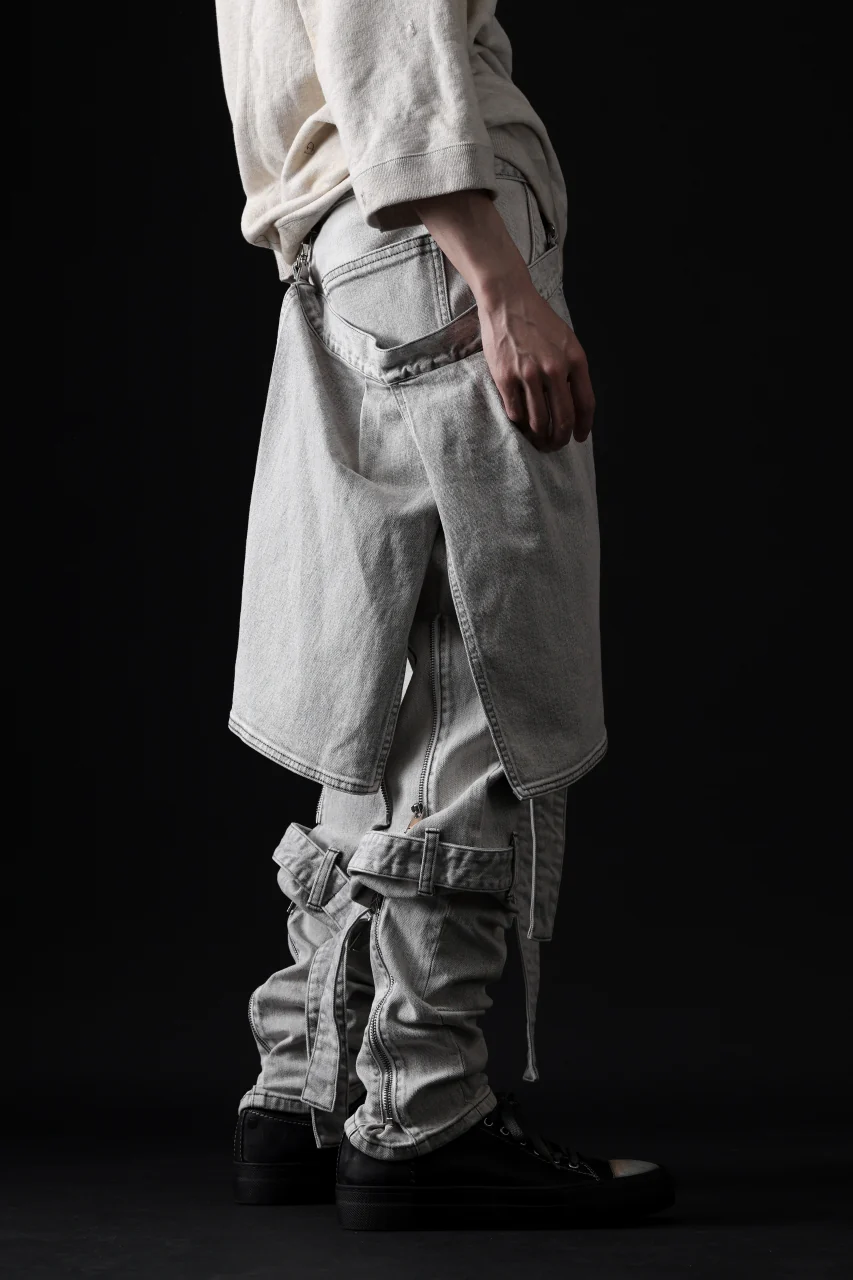 N/07 SEDITIOUS BONDAGE TROUSERS / BLEACHED BLACK DENIM (WHITE ASH) - Image 67