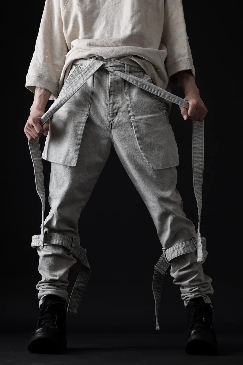 N/07 SEDITIOUS BONDAGE TROUSERS / BLEACHED BLACK DENIM (WHITE ASH) - Image 72