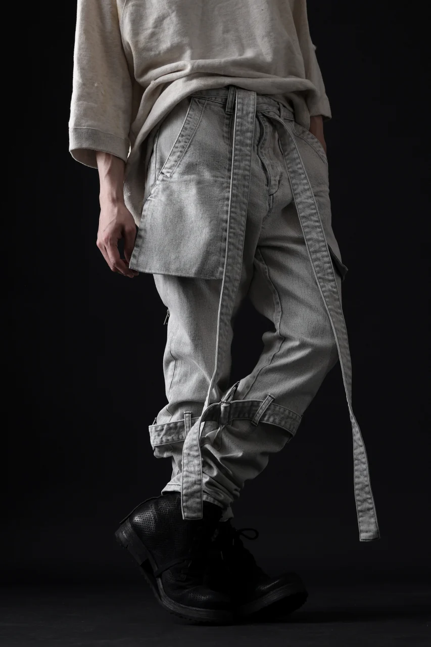 N/07 SEDITIOUS BONDAGE TROUSERS / BLEACHED BLACK DENIM (WHITE ASH) - Image 73