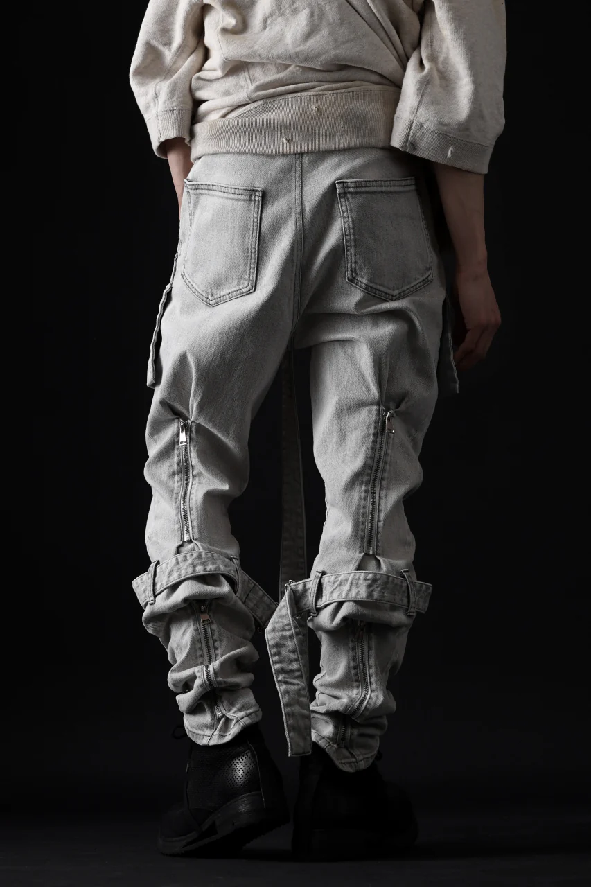 N/07 SEDITIOUS BONDAGE TROUSERS / BLEACHED BLACK DENIM (WHITE ASH) - Image 74
