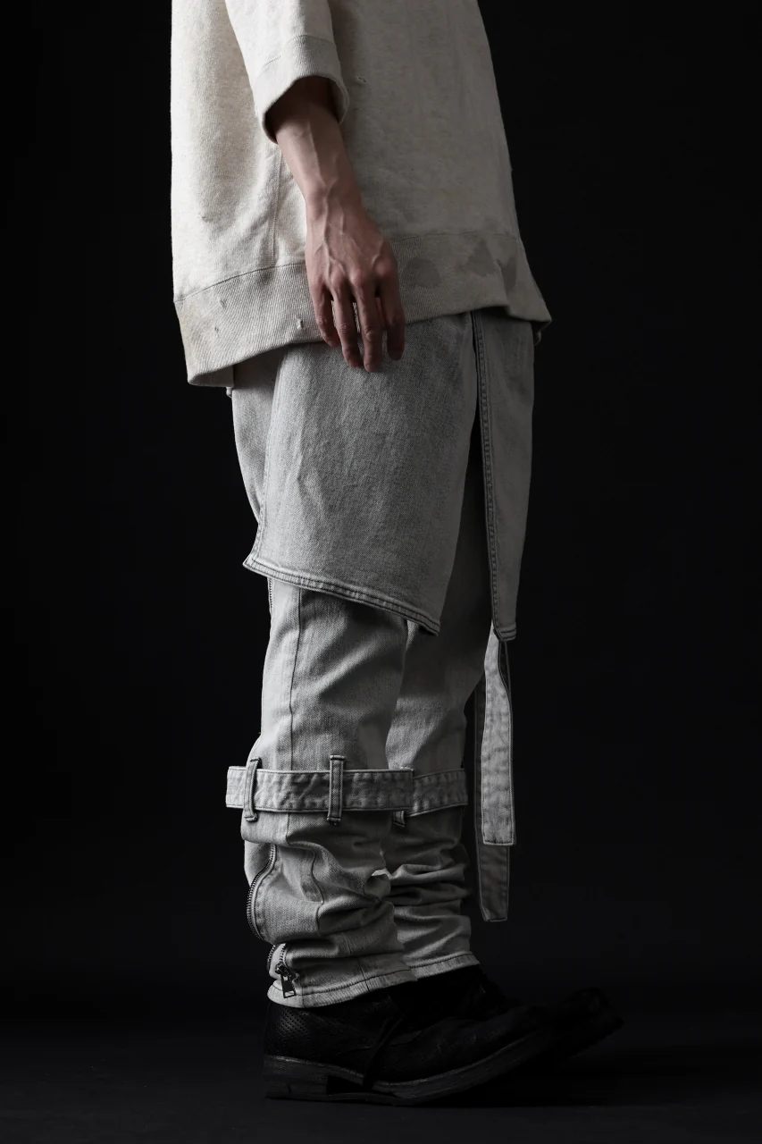 N/07 SEDITIOUS BONDAGE TROUSERS / BLEACHED BLACK DENIM (WHITE ASH) - Image 77