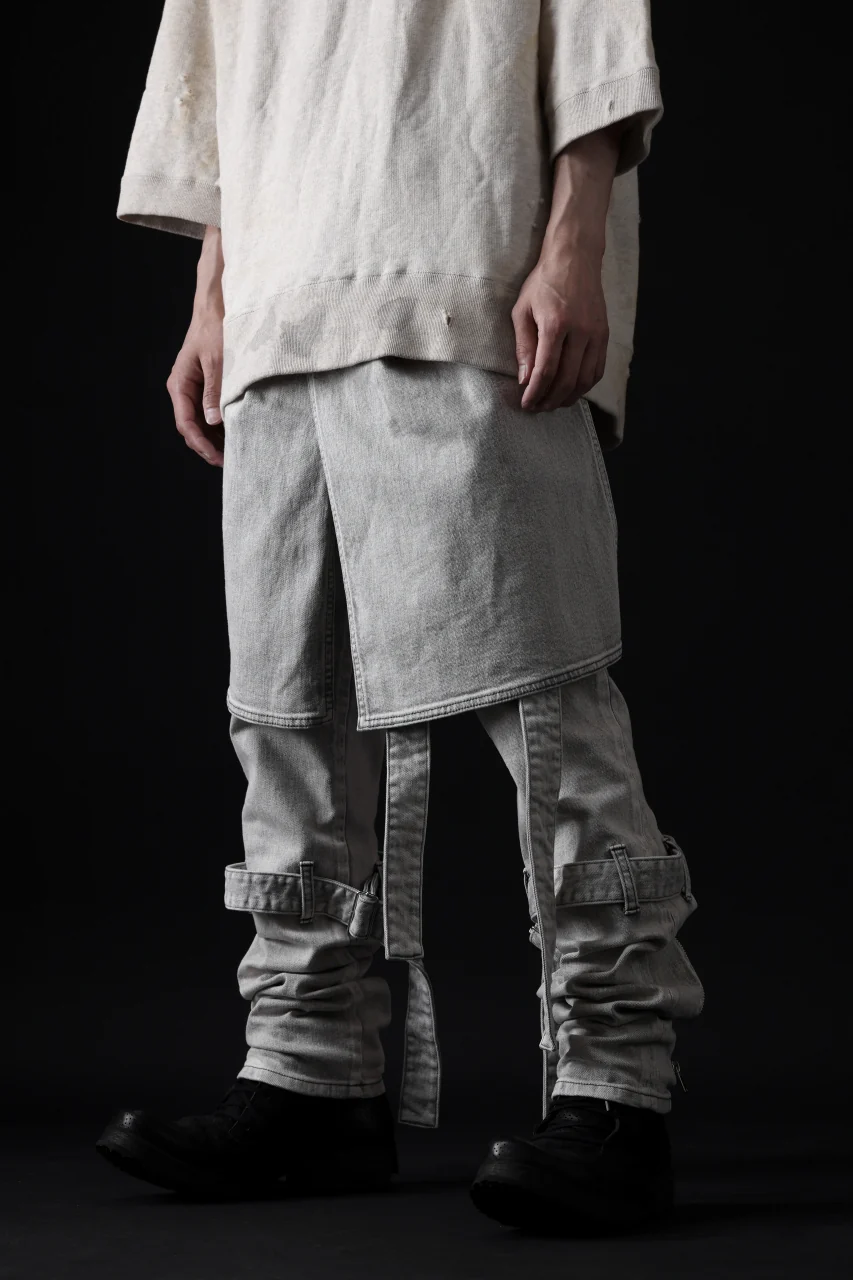 N/07 SEDITIOUS BONDAGE TROUSERS / BLEACHED BLACK DENIM (WHITE ASH) - Image 78