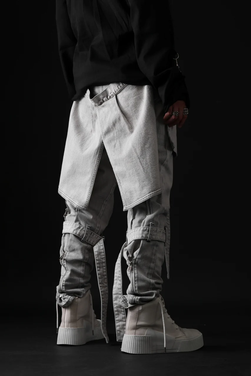 N/07 SEDITIOUS BONDAGE TROUSERS / BLEACHED BLACK DENIM (WHITE ASH) - Image 87