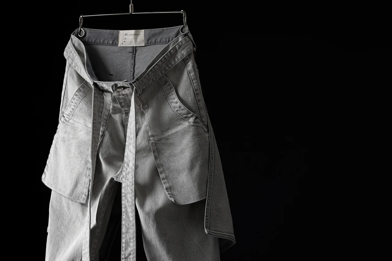 N/07 SEDITIOUS BONDAGE TROUSERS / BLEACHED BLACK DENIM (WHITE ASH) - Image 92