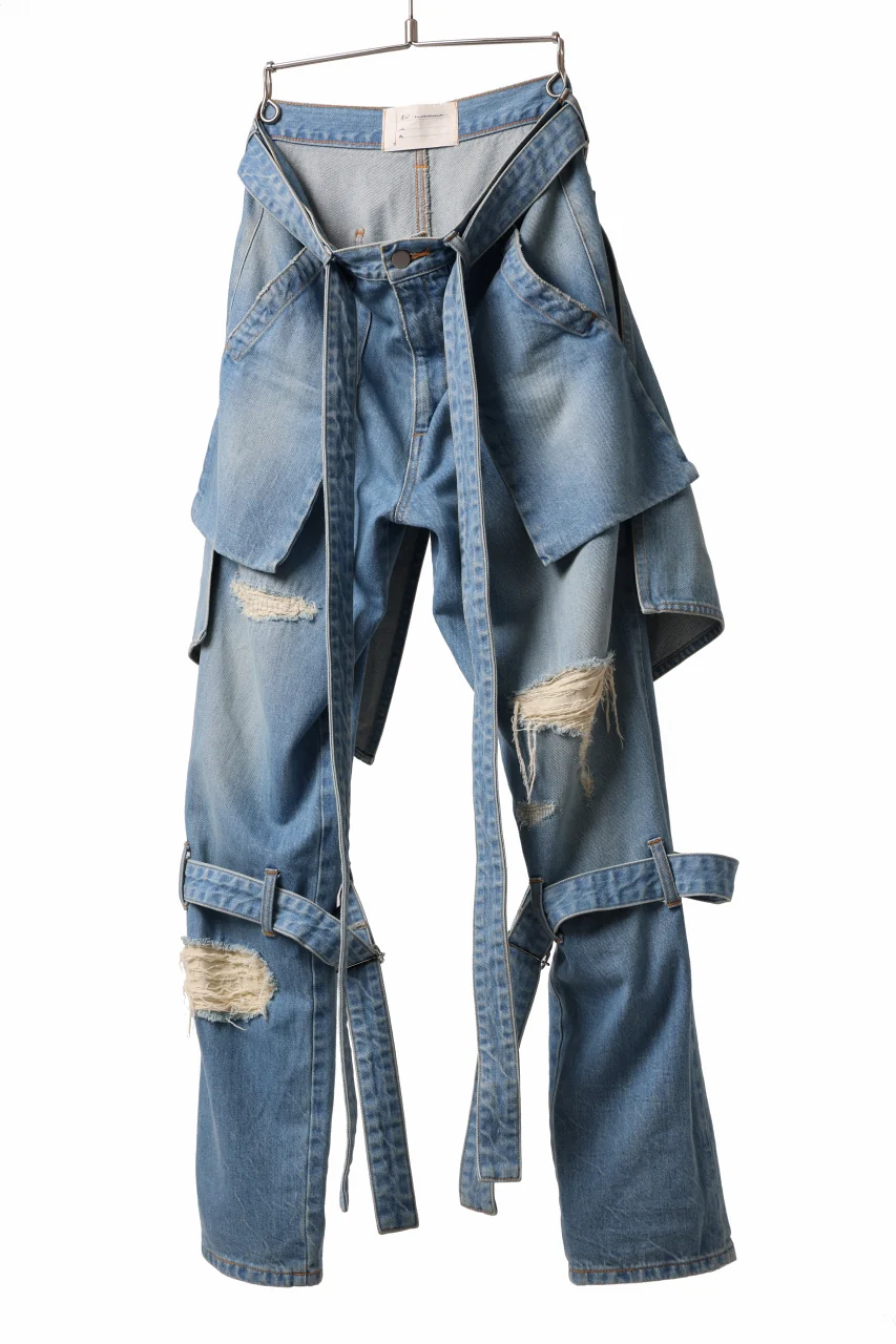 N/07 SEDITIOUS BONDAGE TROUSERS / CRUSHED BLEACH DENIM (INDIGO) - Image 11