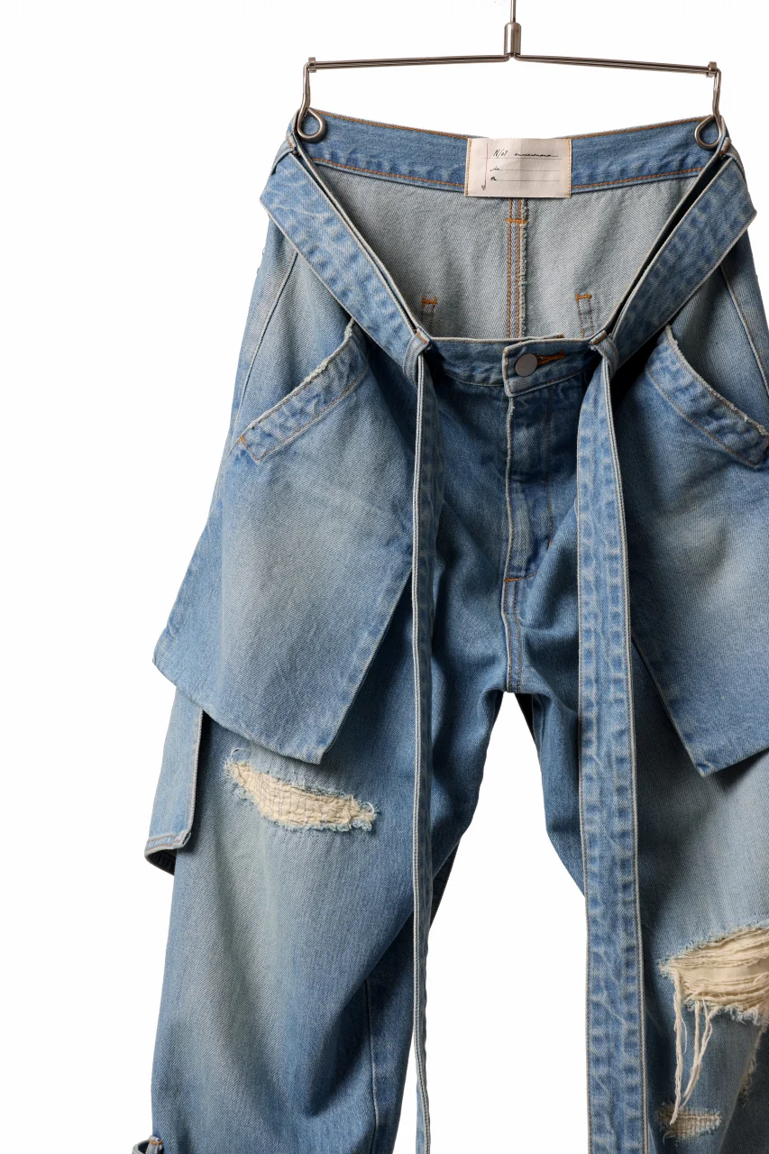 N/07 SEDITIOUS BONDAGE TROUSERS / CRUSHED BLEACH DENIM (INDIGO) - Image 13