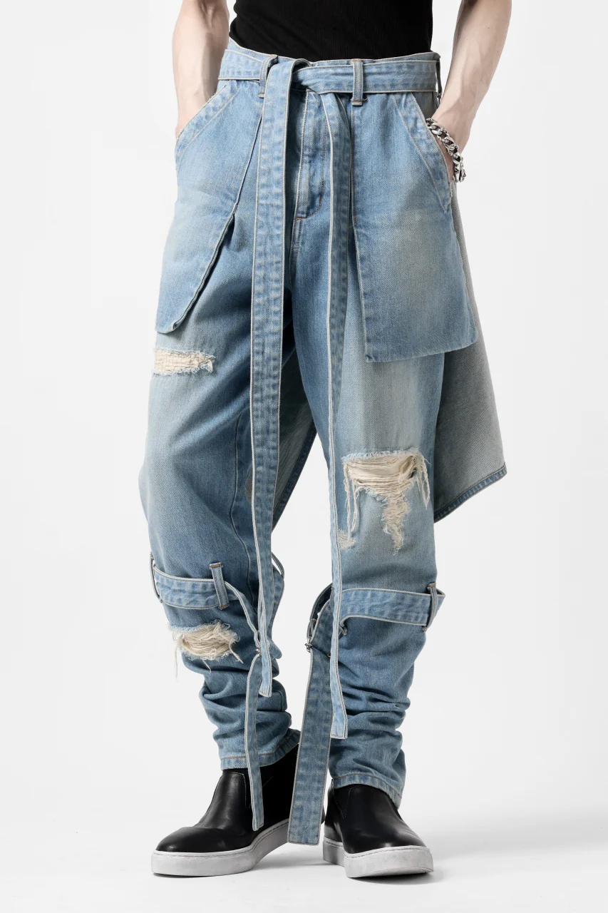 N/07 SEDITIOUS BONDAGE TROUSERS / CRUSHED BLEACH DENIM (INDIGO) - Image 26