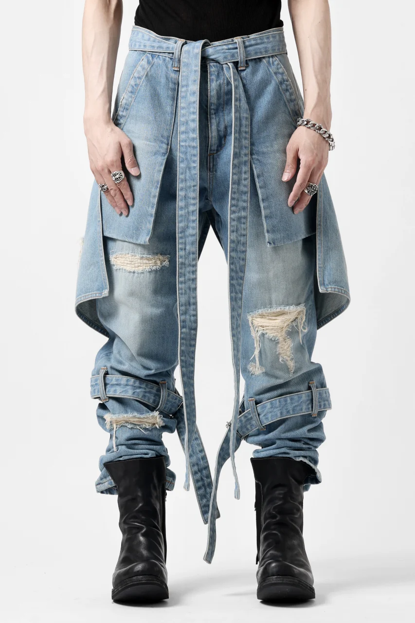 N/07 SEDITIOUS BONDAGE TROUSERS / CRUSHED BLEACH DENIM (INDIGO) - Image 32