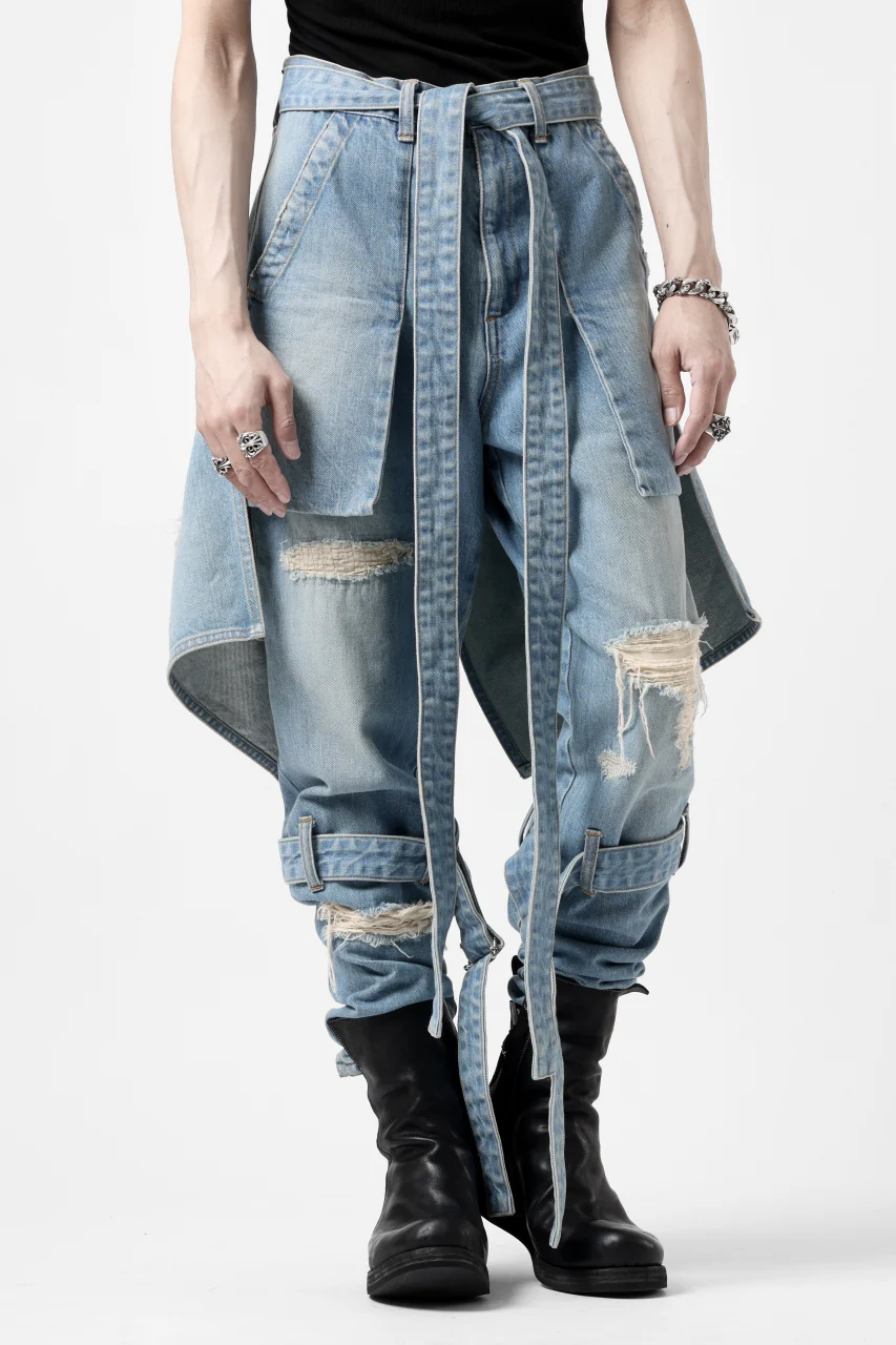 N/07 SEDITIOUS BONDAGE TROUSERS / CRUSHED BLEACH DENIM (INDIGO) - Image 33