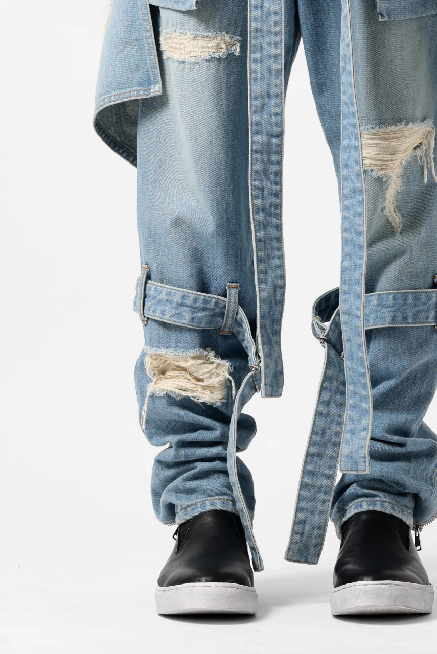 N/07 SEDITIOUS BONDAGE TROUSERS / CRUSHED BLEACH DENIM (INDIGO) - Image 36