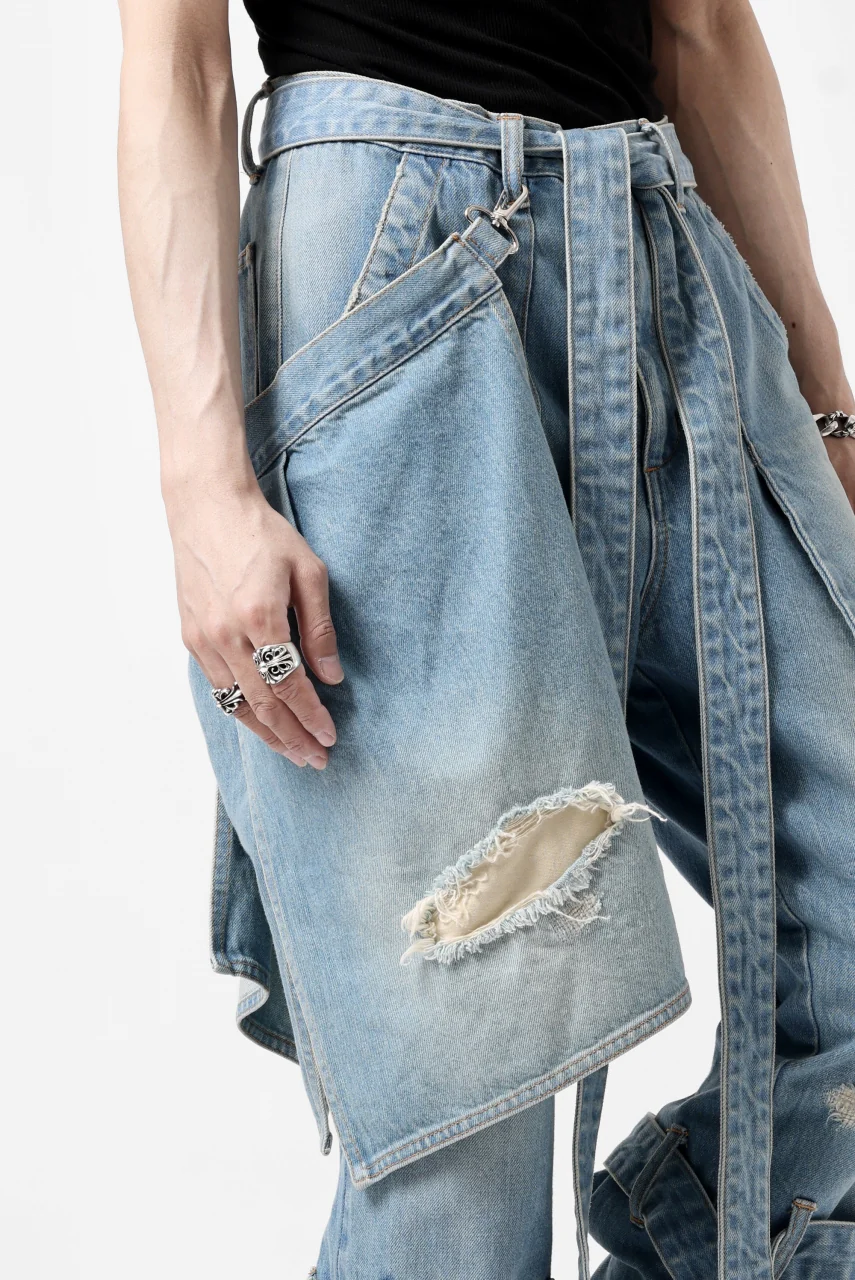 N/07 SEDITIOUS BONDAGE TROUSERS / CRUSHED BLEACH DENIM (INDIGO) - Image 39