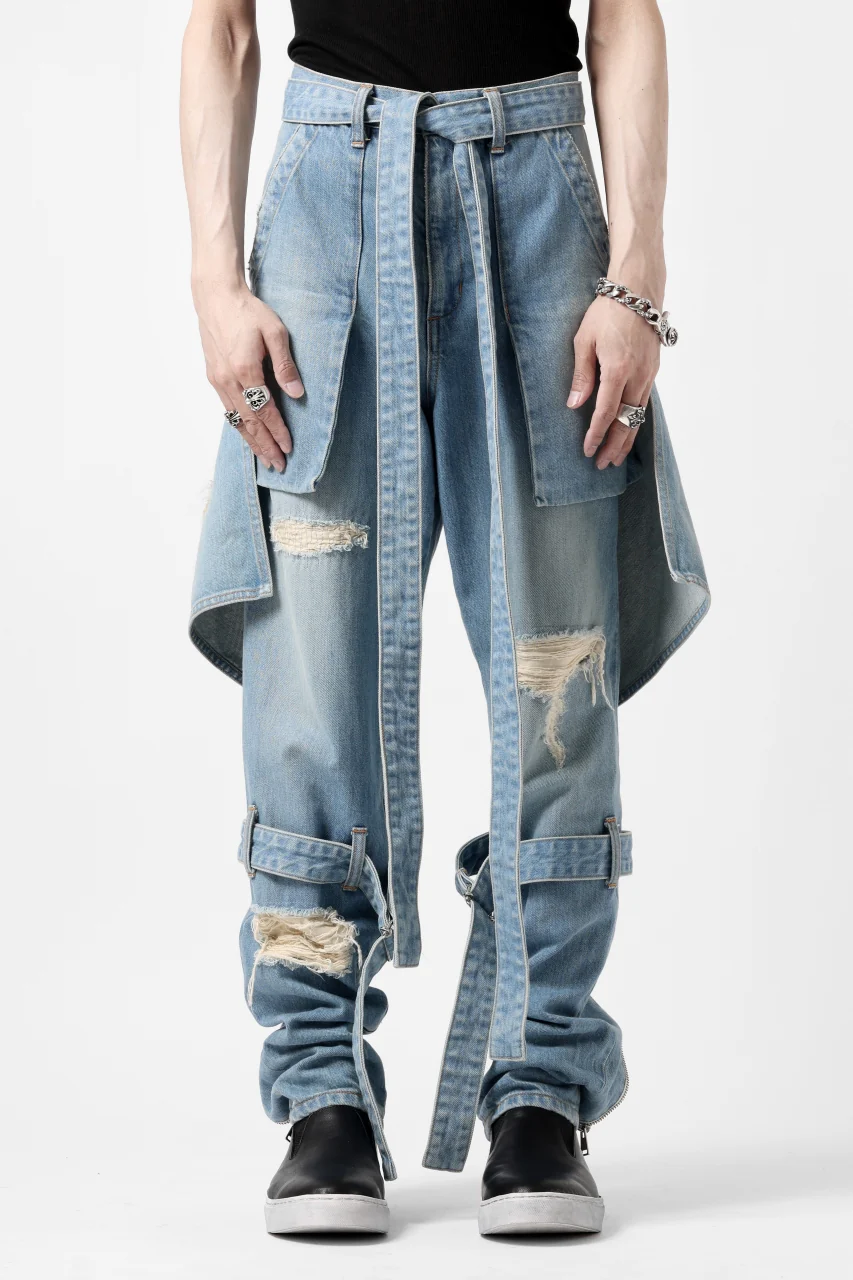 N/07 SEDITIOUS BONDAGE TROUSERS / CRUSHED BLEACH DENIM (INDIGO) - Image 5