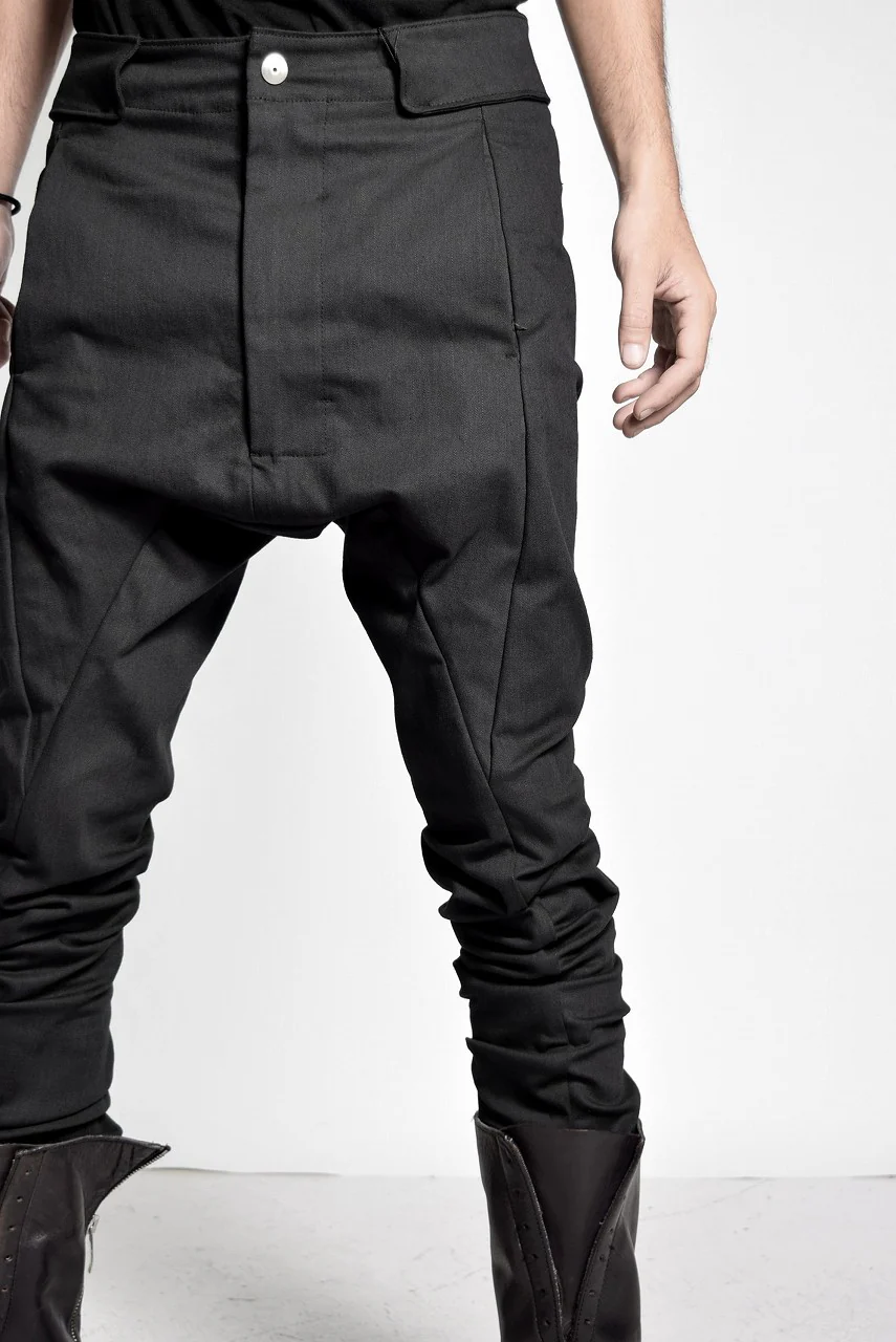 N/07 Spandex-denim stretch dropslim sarrouel pant (BLACK) - Image 9