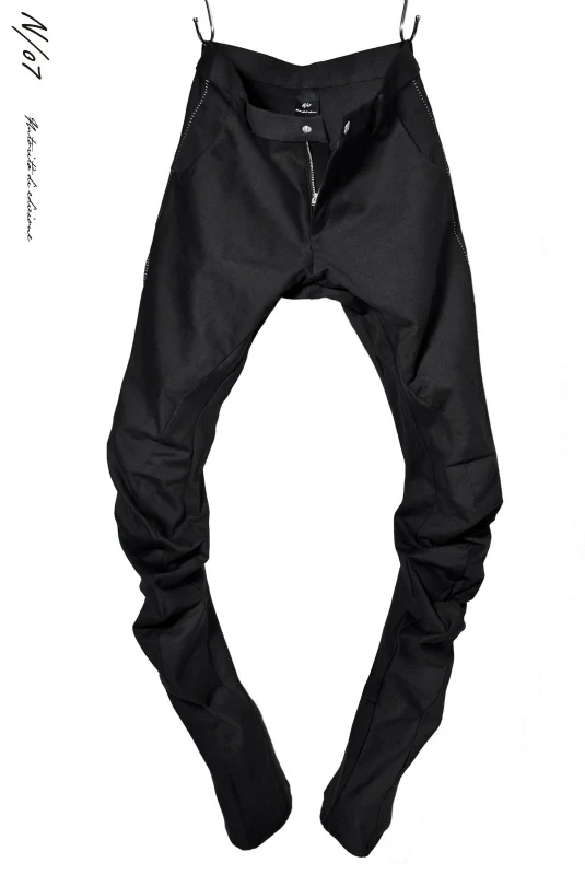 N/07 SPYRALPANT SLIM 13oz / SPANDEX-DENIM * OVERLOCKED (BLACK) - Image 2