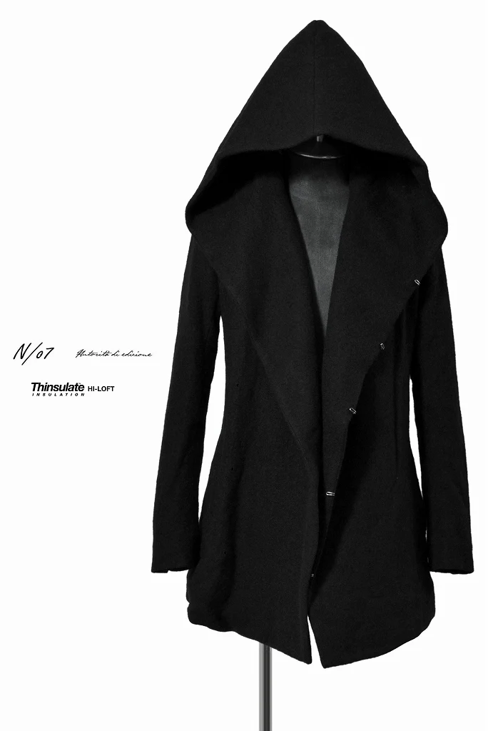 N/07 "tukang sulap" [wool filling | Thinsulate Hi-Loft hooded coat] (BLACK) - Image 8