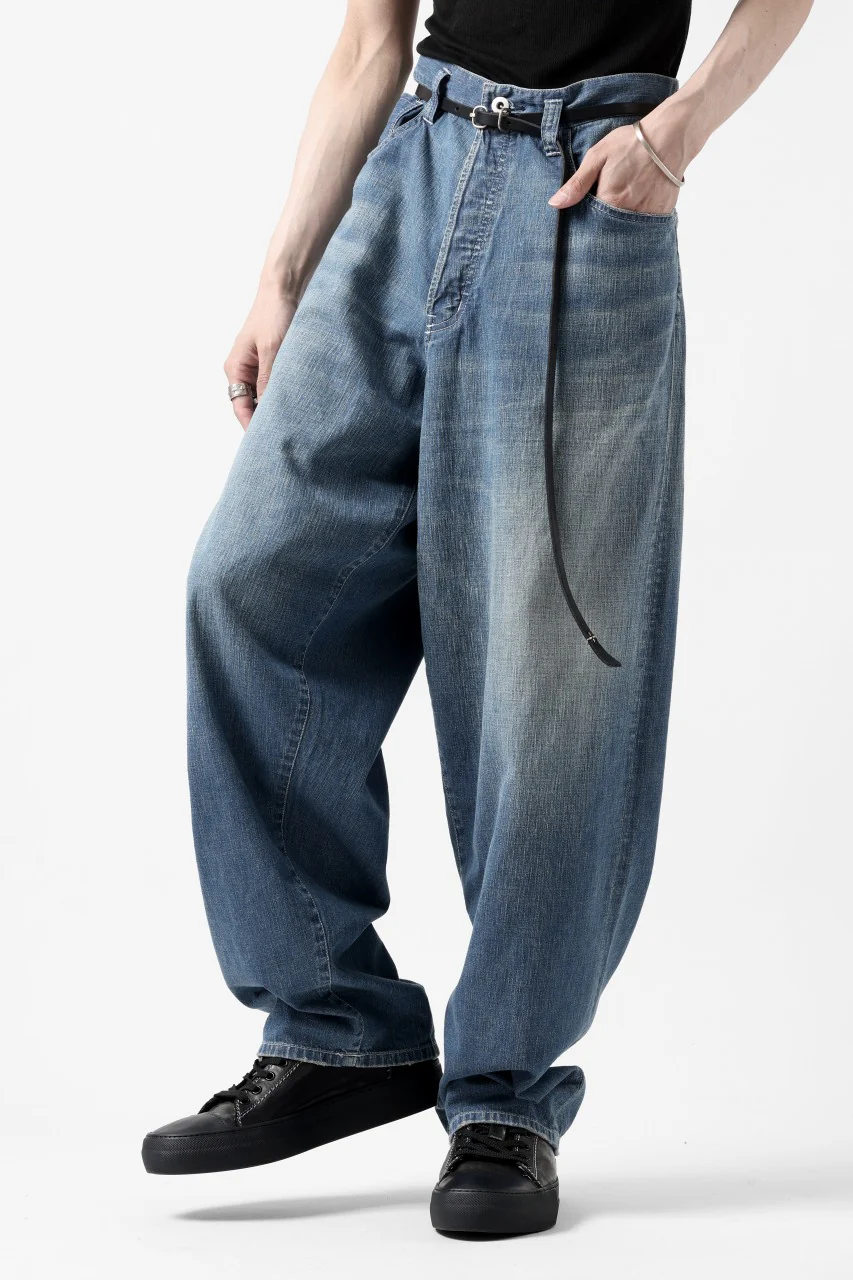 N/07 WIDE-TAPARED JEANS / 7.3oz CHAMBRAY DENIM (INDIGO USED) - Image 7