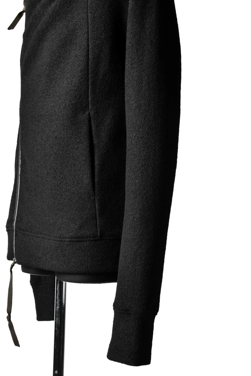 N/07 Wrap Hooded Jacket / Woolring Fleece (BLACK) - Image 18