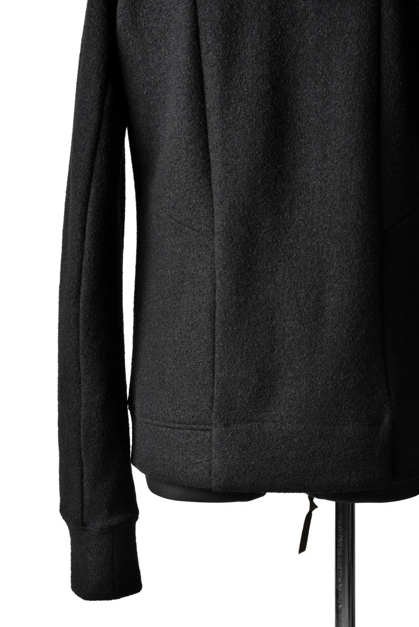 N/07 Wrap Hooded Jacket / Woolring Fleece (BLACK) - Image 23