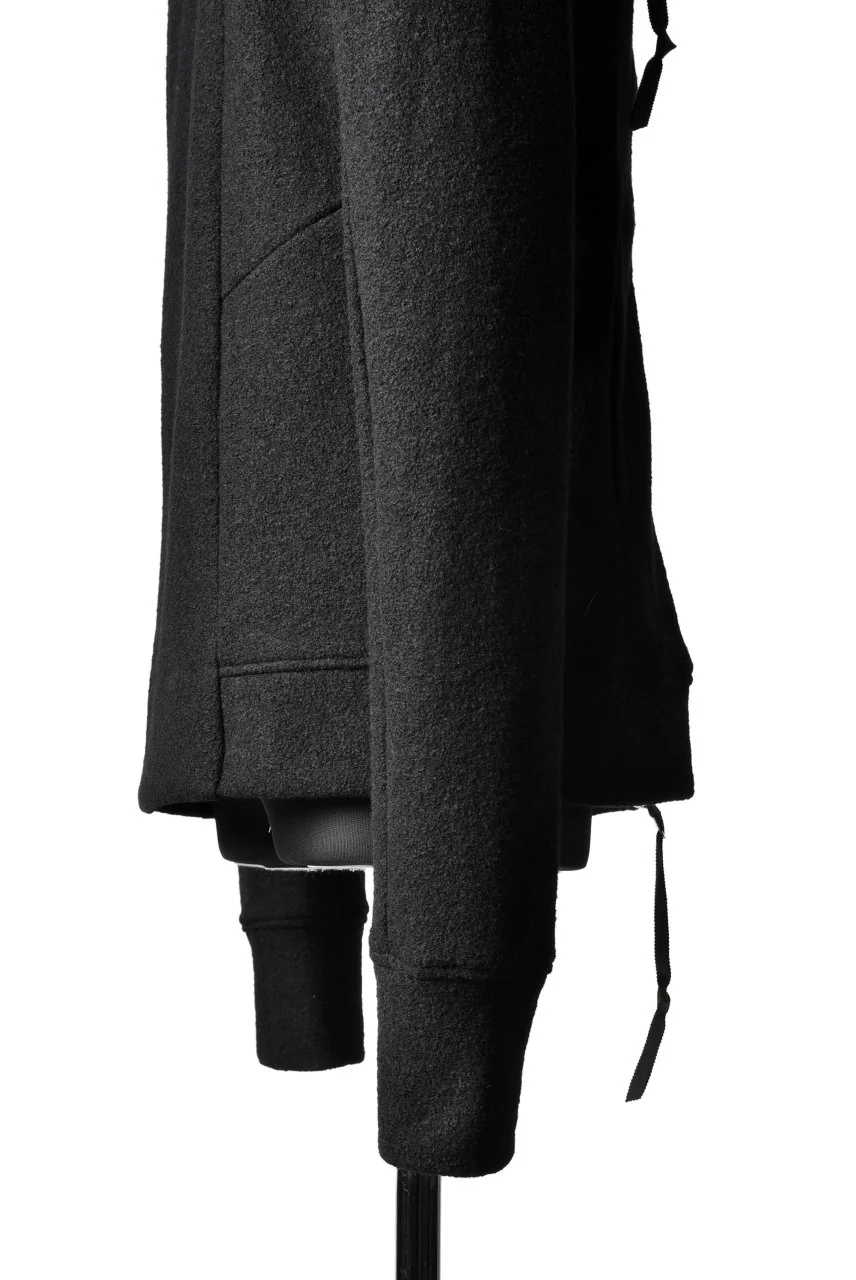 N/07 Wrap Hooded Jacket / Woolring Fleece (BLACK) - Image 26