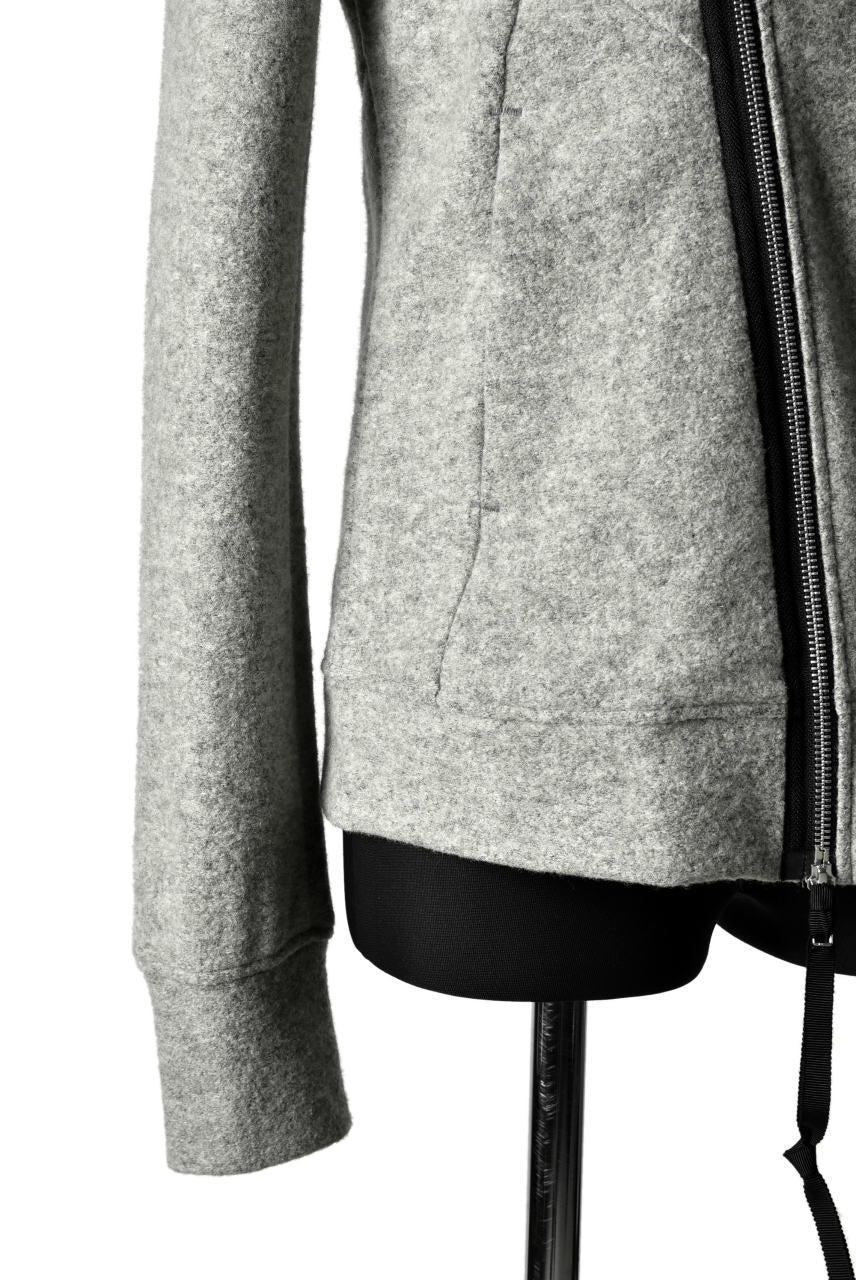 N/07 Wrap Hooded Jacket / Woolring Fleece (MELANGE GREY) - Image 14