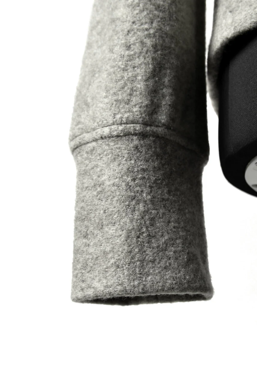 N/07 Wrap Hooded Jacket / Woolring Fleece (MELANGE GREY) - Image 15