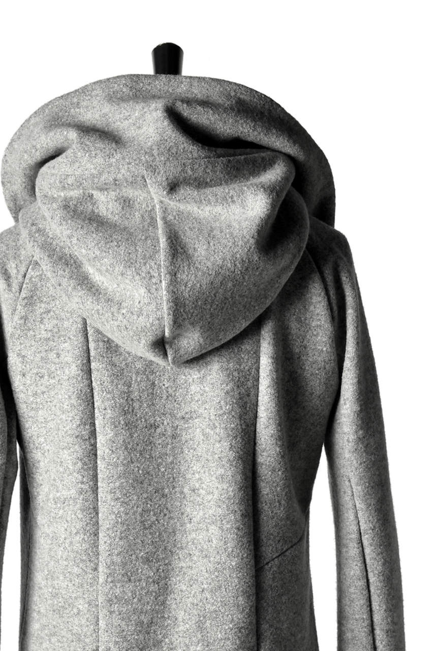 N/07 Wrap Hooded Jacket / Woolring Fleece (MELANGE GREY) - Image 19