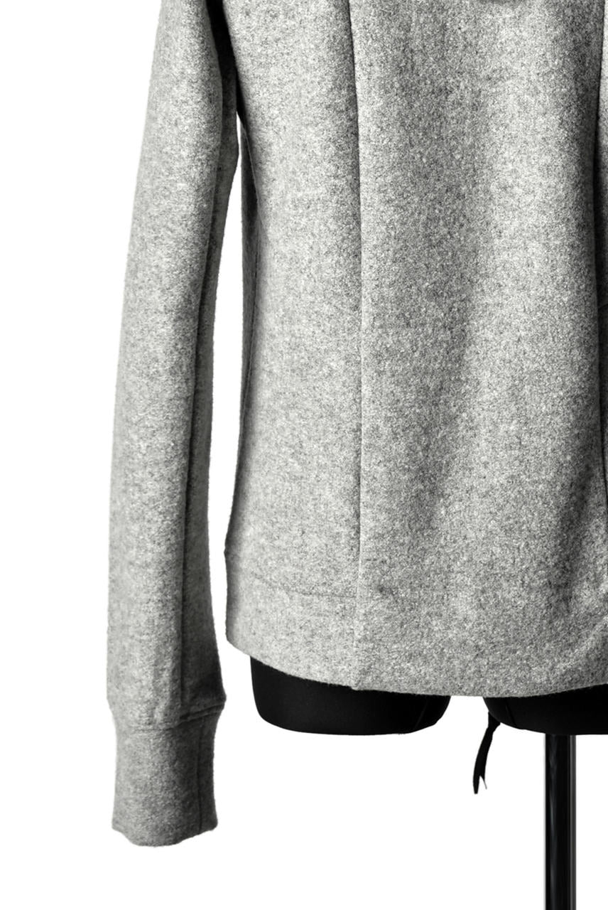 N/07 Wrap Hooded Jacket / Woolring Fleece (MELANGE GREY) - Image 20