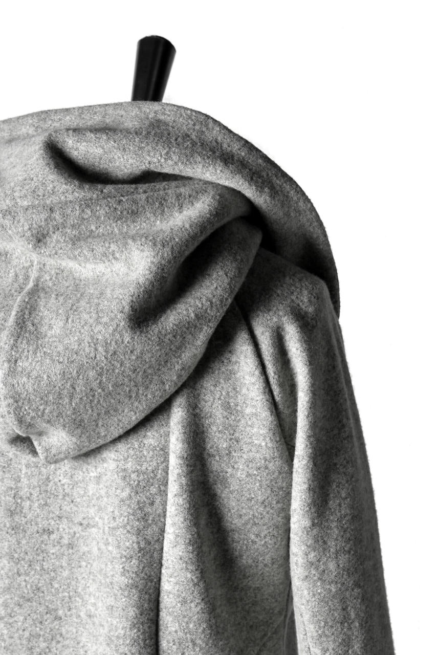 N/07 Wrap Hooded Jacket / Woolring Fleece (MELANGE GREY) - Image 21