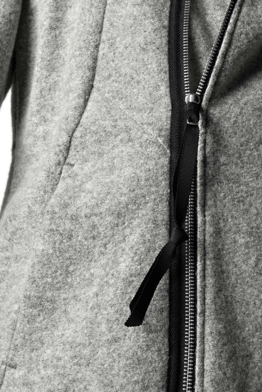 N/07 Wrap Hooded Jacket / Woolring Fleece (MELANGE GREY) - Image 23