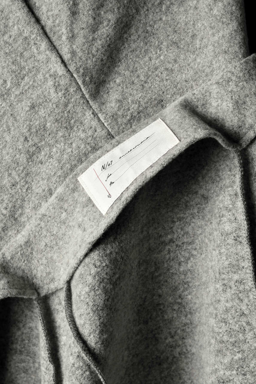 N/07 Wrap Hooded Jacket / Woolring Fleece (MELANGE GREY) - Image 24