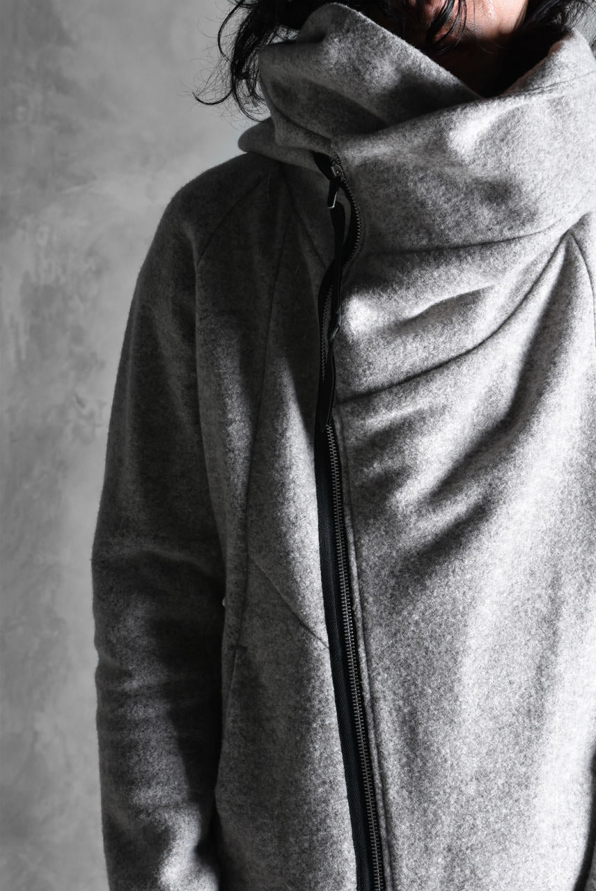 N/07 Wrap Hooded Jacket / Woolring Fleece (MELANGE GREY) - Image 37