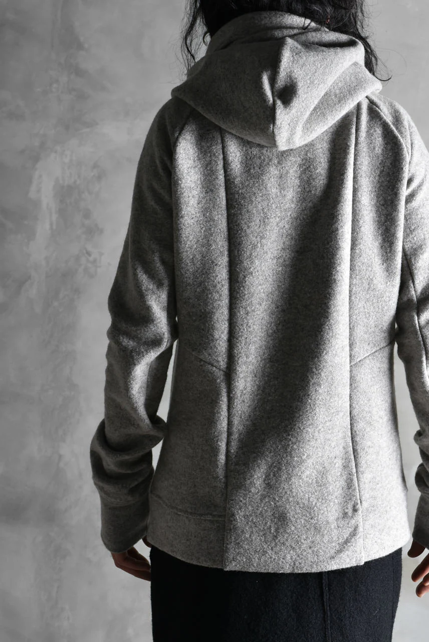 N/07 Wrap Hooded Jacket / Woolring Fleece (MELANGE GREY) - Image 38
