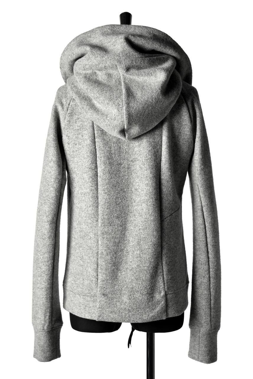N/07 Wrap Hooded Jacket / Woolring Fleece (MELANGE GREY) - Image 4