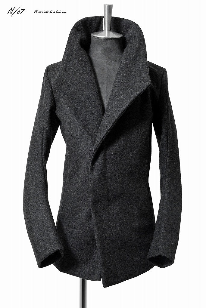 N/07 wrapcoat "asesino" [premium woolyarn cashmere | anatomy patterned] (GREY) - Image 8