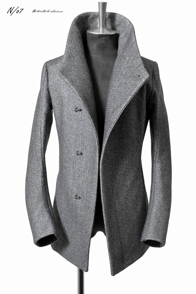 N/07 wrapcoat "asesino" [three layer structure needlepunch | anatomy patterned] (ASPHALT GREY) - Image 2