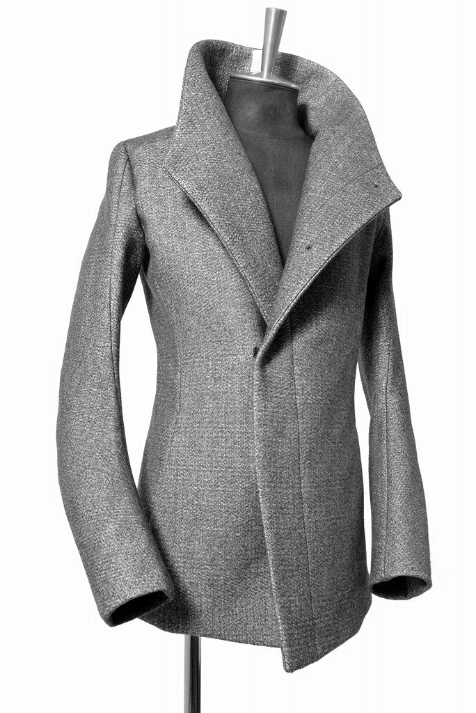 N/07 wrapcoat "asesino" [three layer structure needlepunch | anatomy patterned] (ASPHALT GREY) - Image 3