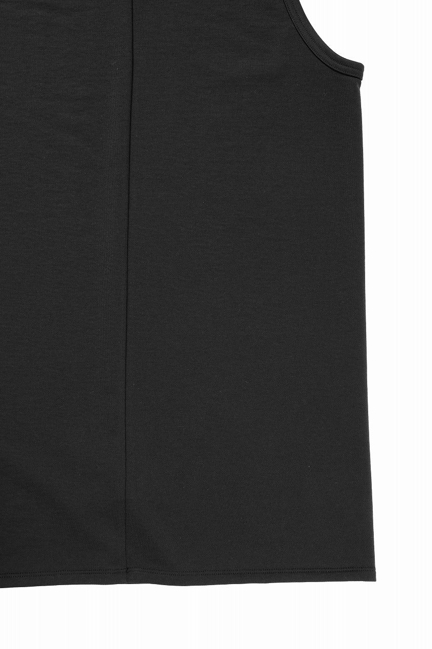 N/07 x black crow MINIMAL TANK TOP / MICRO FLEESE COTTON JERSEY (BLACK) - Image 11