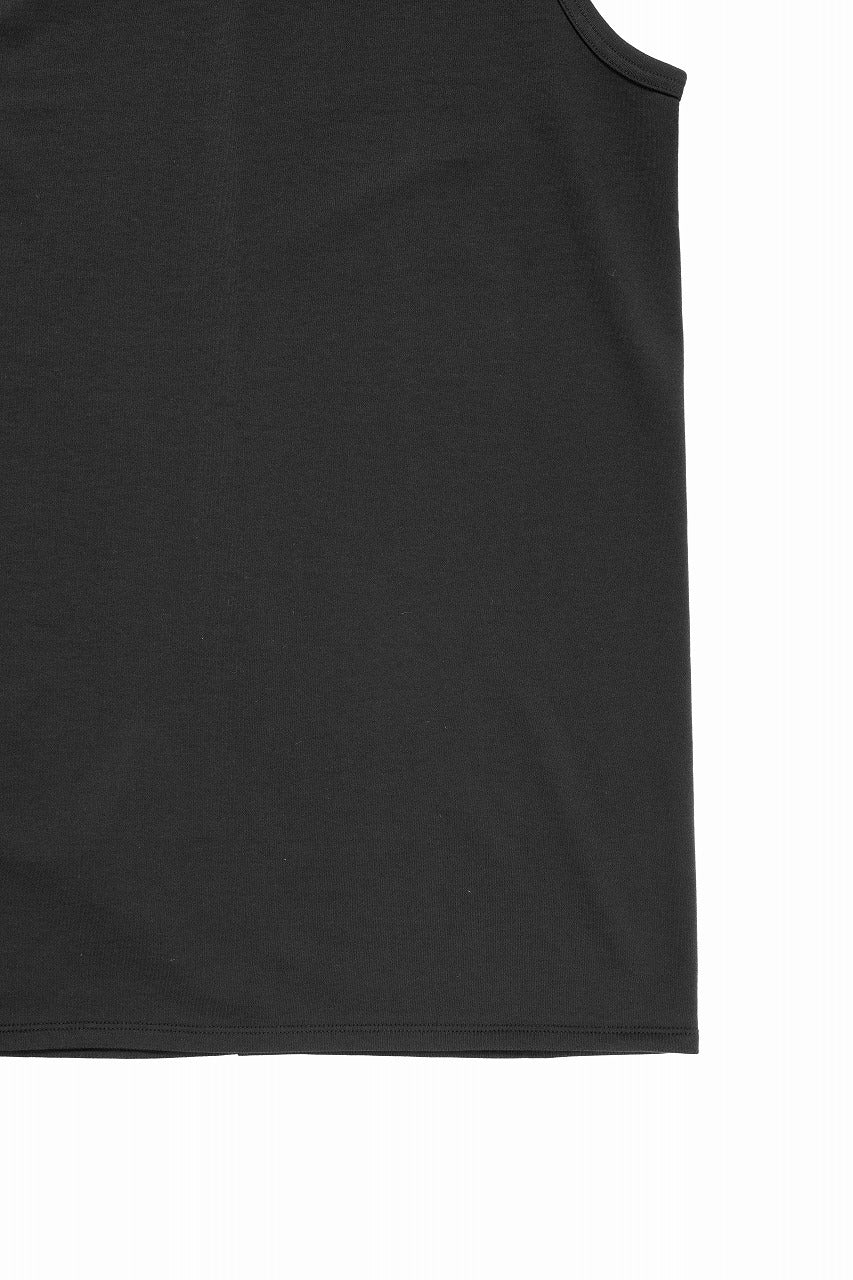 N/07 x black crow MINIMAL TANK TOP / MICRO FLEESE COTTON JERSEY (BLACK) - Image 6
