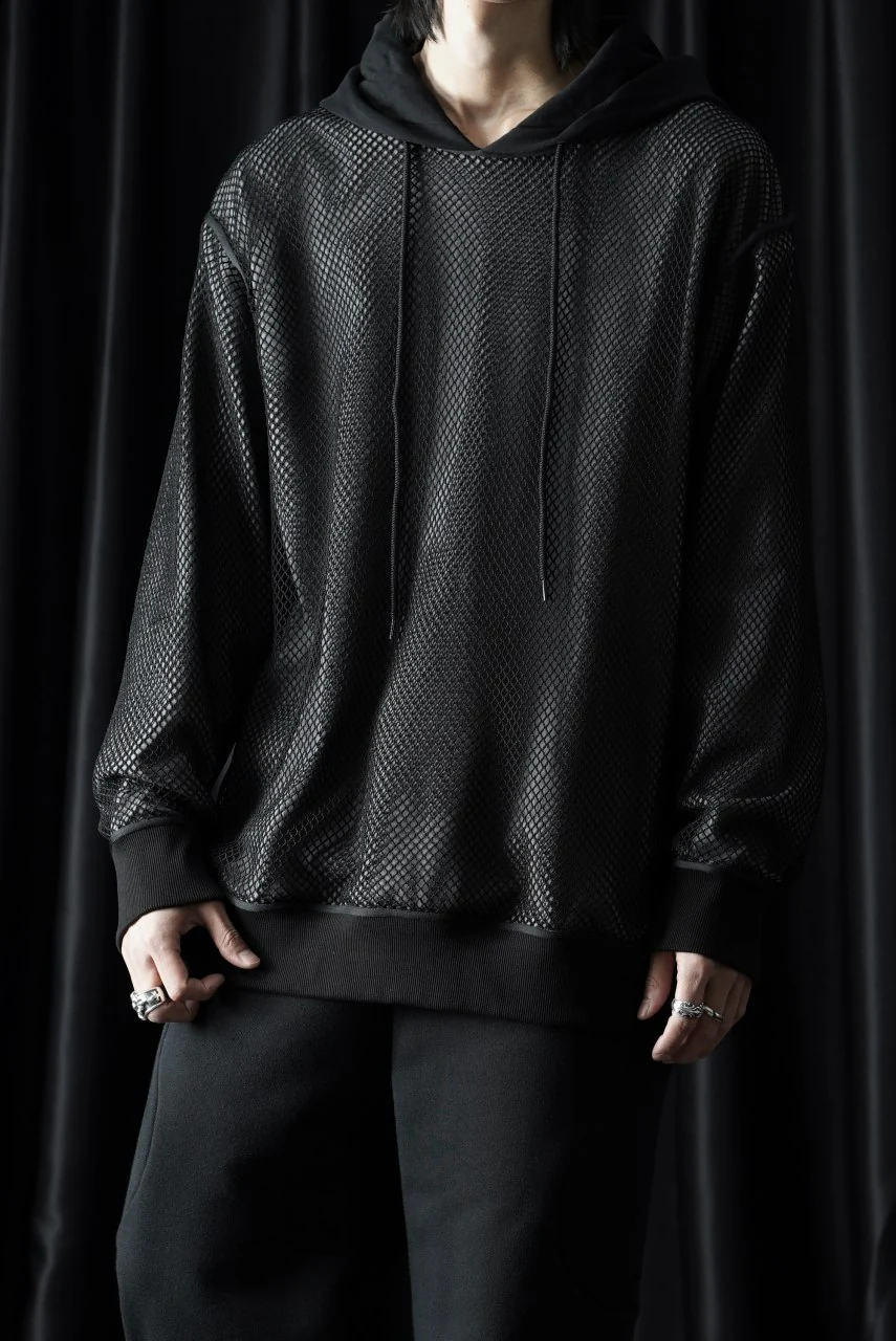OBLADI BIG HOLE MESH HOODIE (BLACK)