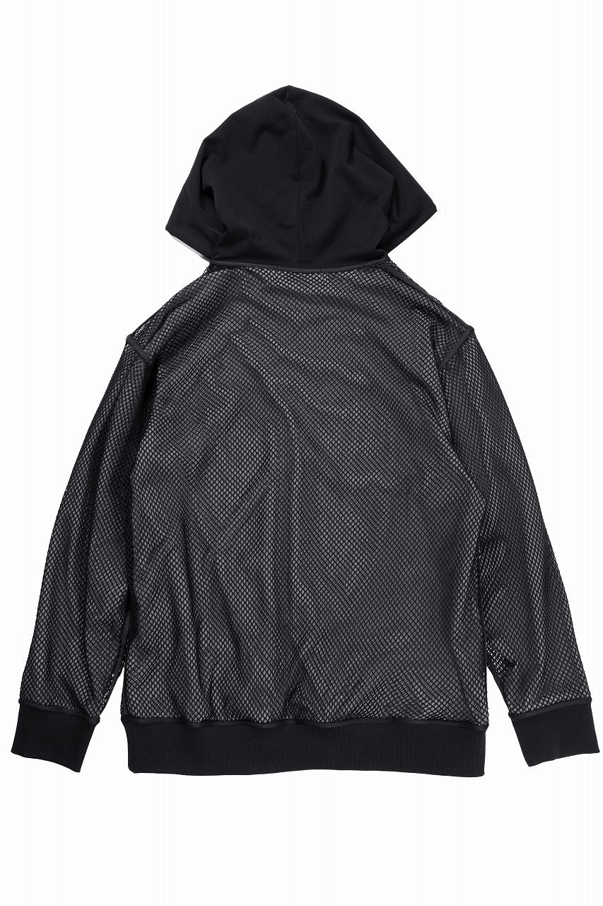 OBLADI BIG HOLE MESH HOODIE (BLACK) - Image 5