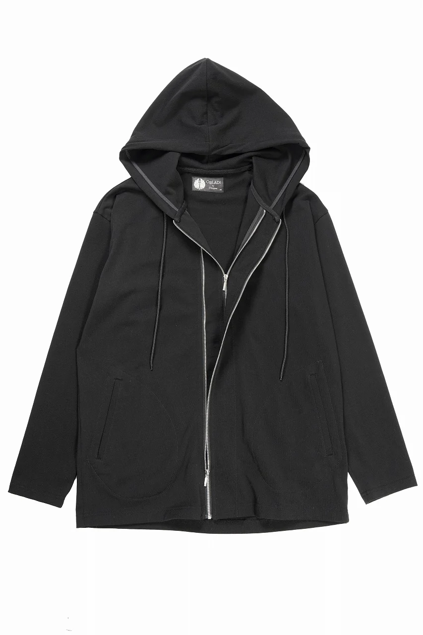 OBLADI DOUBLE ZIPPERS WITH HOOD CARDIGAN (BLACK) - Image 3