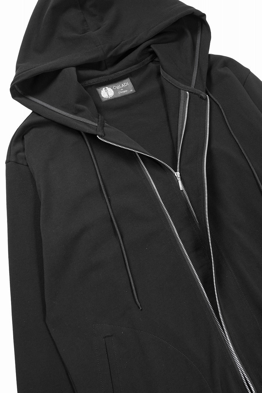 OBLADI DOUBLE ZIPPERS WITH HOOD CARDIGAN (BLACK) - Image 7