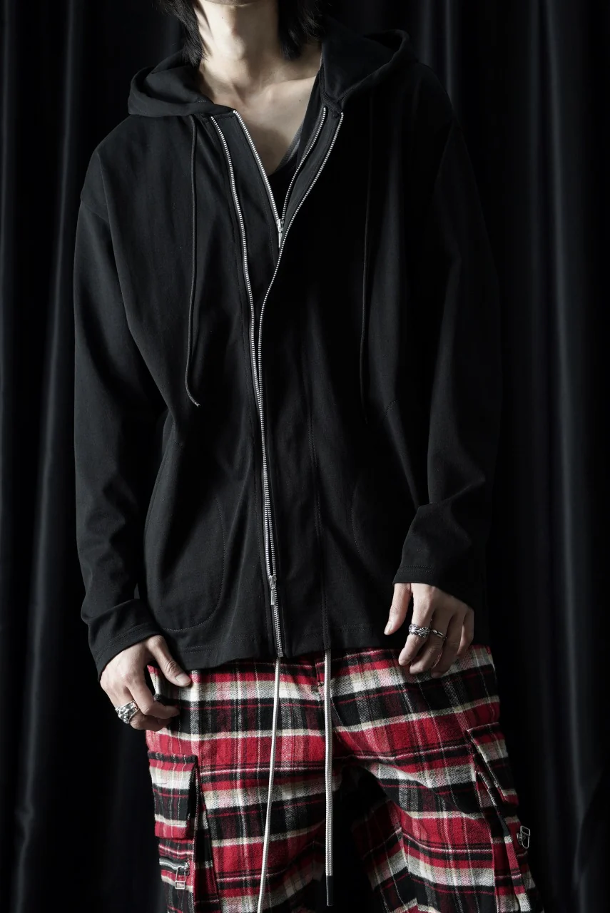 OBLADI DOUBLE ZIPPERS WITH HOOD CARDIGAN (BLACK) - Image 8